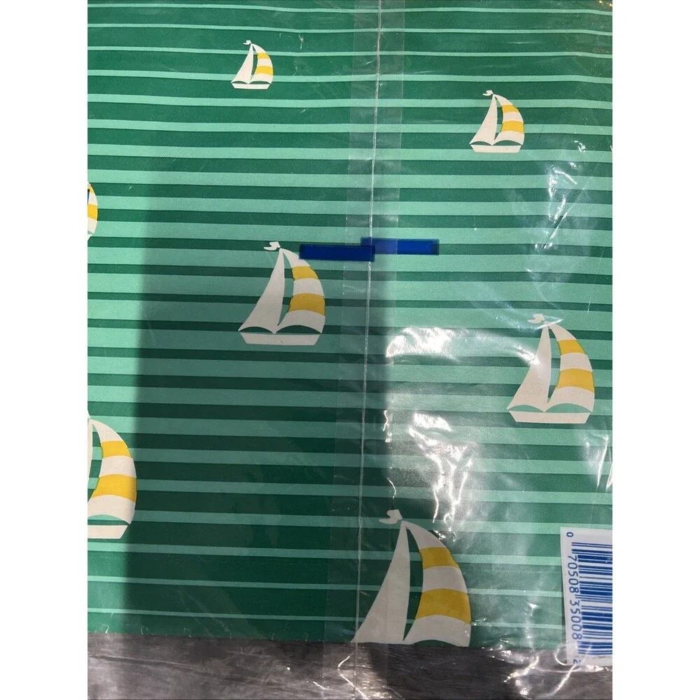 Vintage︱BOATS︱Gift Wrap︱CLEO︱2 Sheets 8.3 sq ft︱Green Boating Theme︱New in Pkg